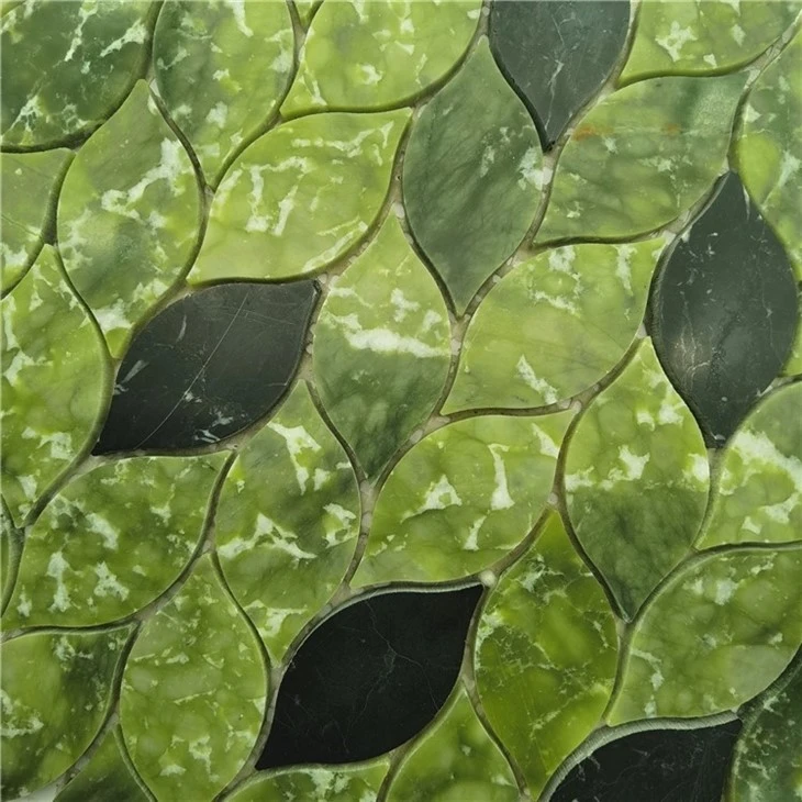Leaf Style Green Marble Mosaic Tiles