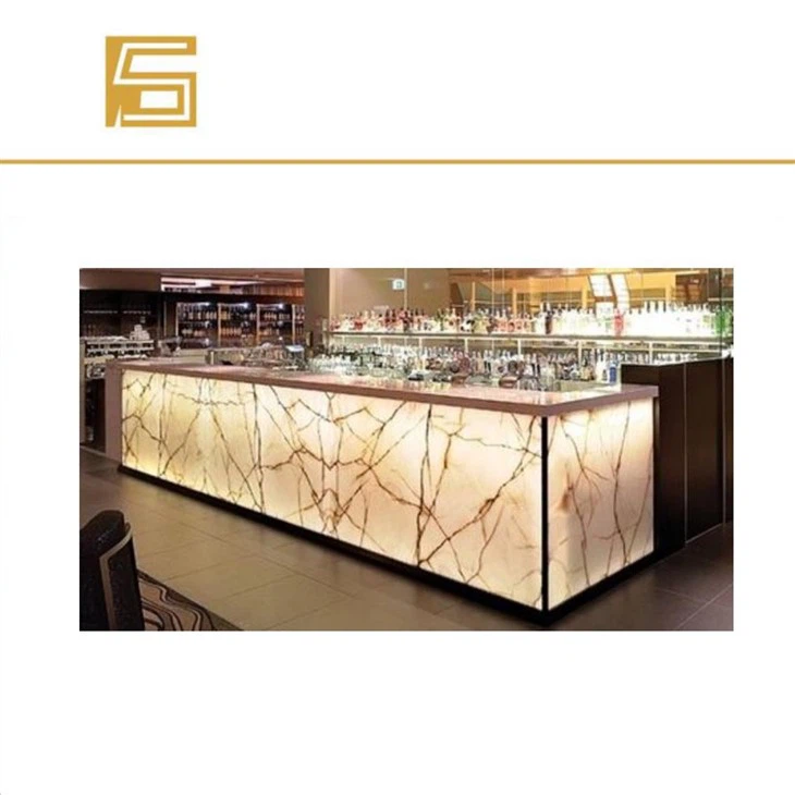 Led Lighted Translucent Marble Bar