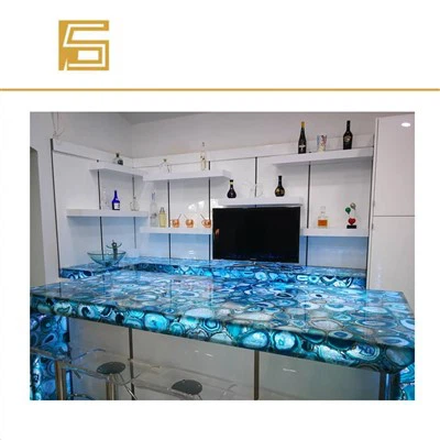 New Design Marble with LED Lumi Stone Table