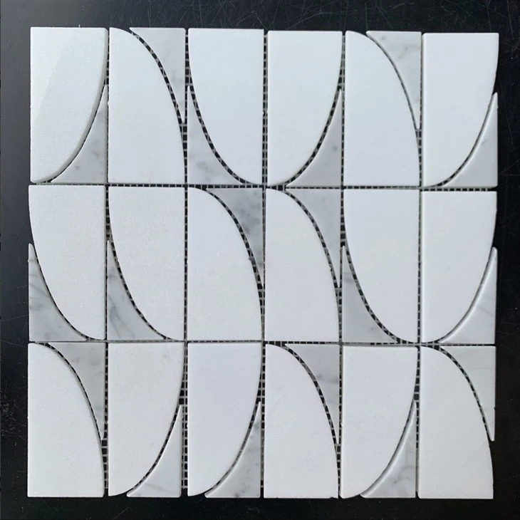 Valentino Bardiglio Tulip Polished Marble Mosaic