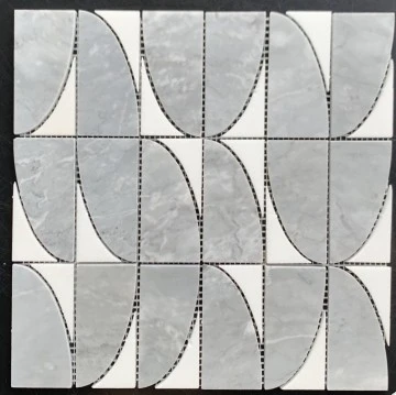 Valentino Bardiglio Tulip Polished Marble Mosaic