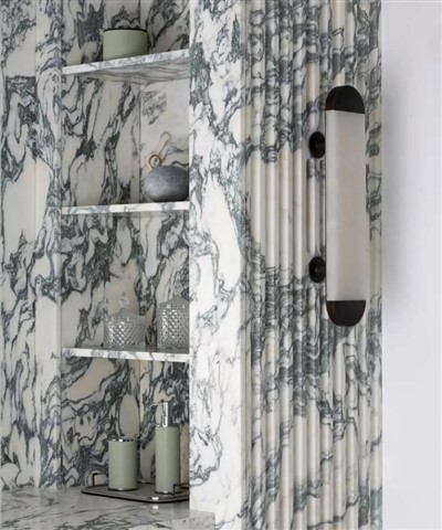 Italian White Arabescato Marble Bathroom Unique Design